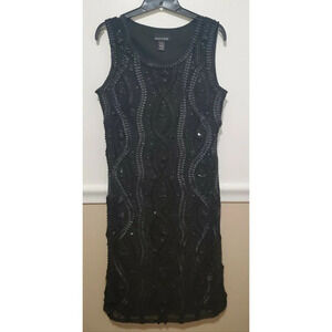 Frank Lyman Black Sleeveless Lined Dress with Gath